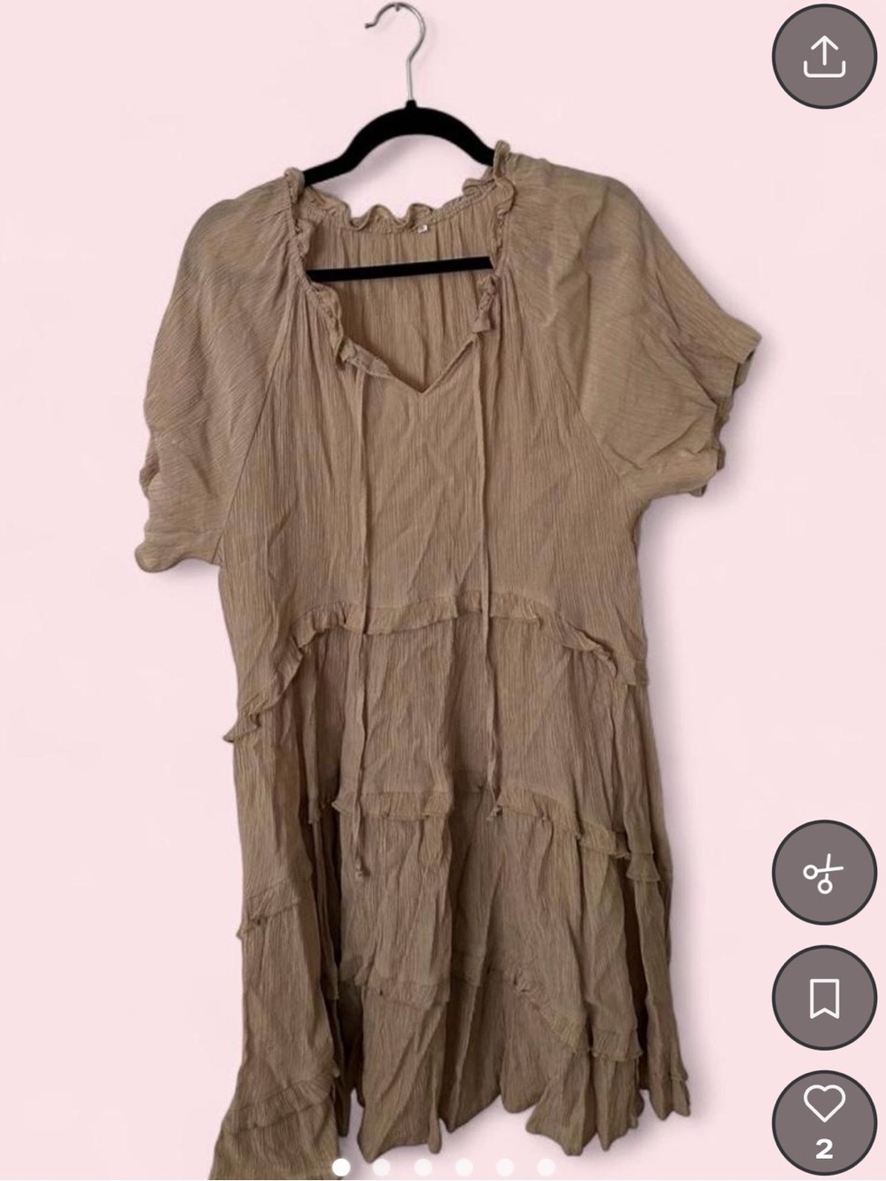 Boho Ruffle Tiered Midi Dress in Taupe